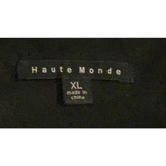 Haute Monde Womens Fit & Flare Party Dress Knee Length Black Maroon Velvet XL - Picture 2 of 10